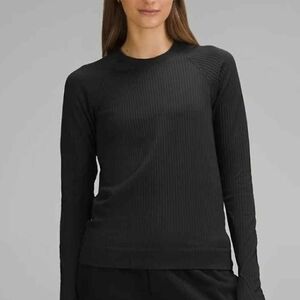 Lululemon Athletica Black Fitted Ribbed Sweatshirt